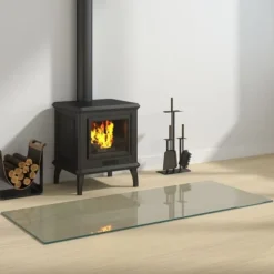 vidaXL Glasskiva för öppen spis rektangulär 120x50 cm - Glas