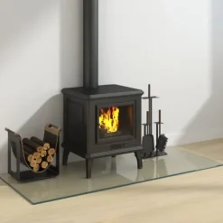 vidaXL Glasskiva för öppen spis rektangulär 120x50 cm - Glas