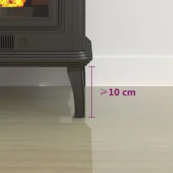 vidaXL Glasskiva för öppen spis rektangulär 120x50 cm - Glas