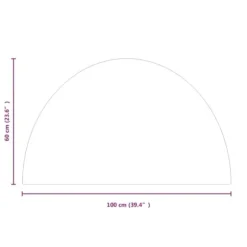 vidaXL Glasskiva för öppen spis halvrund 1000x600 mm - Glas