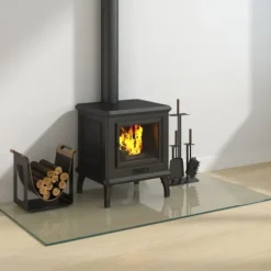 vidaXL Glasskiva för öppen spis rektangulär 120x60 cm - Glas