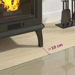 vidaXL Glasskiva för öppen spis rektangulär 120x60 cm - Glas