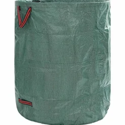 vidaXL Grön Plast 500 L Hållbar Trädgårdssäckar Cylindrisk