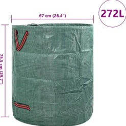 vidaXL Grön Polypropylen Stor Hopfällbar Gröna avfallspåsar