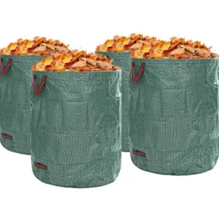 vidaXL Grön Polypropylen Stor Hopfällbar Sopsamlingsbag Cylindrisk