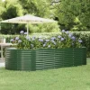 vidaXL Högsäng för Trädgård Blomlåda Växtlåda Högsäng Patio Trädgård Terrass Utomhus Grön 291x140x68 cm 319098