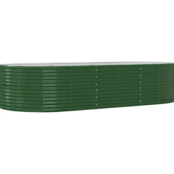 vidaXL Högsäng för Trädgård Blomlåda Växtlåda Högsäng Patio Trädgård Terrass Utomhus Grön 291x140x68 cm 319098