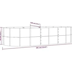 vidaXL Högsäng för Trädgård Blomlåda Växtlåda Högsäng Patio Trädgård Terrass Utomhus Grön 291x140x68 cm 319098