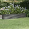 vidaXL Höjddon av Trädgård Blomkruka Växtlåda Höjdträdgård Patio Terrass Utomhus Galvaniserad Stål 224x40x36 cm 318874