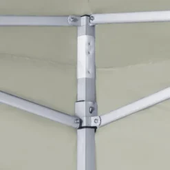 vidaXL Hopfällbart tält med 2 väggar 3x3 m gräddvit - Partytält & paviljoner