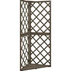 vidaXL Hörnspaljé grå 50x50x145 cm massivt granträ - Bersåer, spaljéer & pergolor