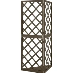 vidaXL Hörnspaljé grå 50x50x145 cm massivt granträ - Bersåer, spaljéer & pergolor