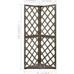 vidaXL Hörnspaljé grå 50x50x145 cm massivt granträ - Bersåer, spaljéer & pergolor