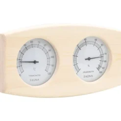 vidaXL 2-i-1 Bastutermometer & hygrometer sandur set massiv furu