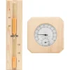 vidaXL 2-i-1 Bastutermometer & hygrometer sandur set massiv furu