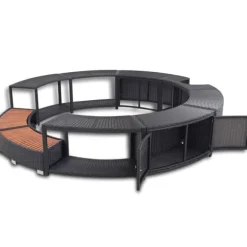 vidaXL Kant till spabad svart konstrotting