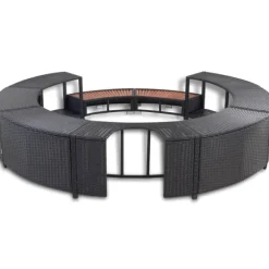 vidaXL Kant till spabad svart konstrotting