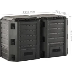 vidaXL Kompostlåda svart 800 L - Komposterare