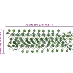 vidaXL Konstväxt druvblad spaljé expanderbar grön 190x60 cm - Staket