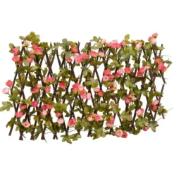 vidaXL Konstväxt murgröna spaljé expanderbar 5 st mörk rosa 180x20 cm - Staket