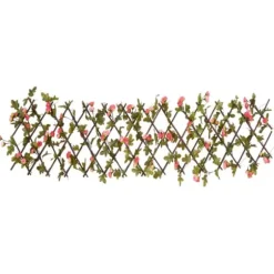 vidaXL Konstväxt murgröna spaljé expanderbar 5 st mörk rosa 180x20 cm - Staket