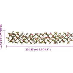 vidaXL Konstväxt murgröna spaljé expanderbar 5 st mörk rosa 180x20 cm - Staket