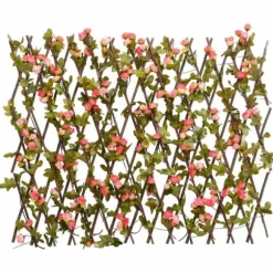 vidaXL Konstväxt murgröna spaljé expanderbar 5 st mörk rosa 180x60 cm - Staket