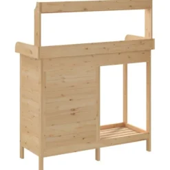 vidaXL Odlingsbänk med skåp 110,5x45x124,5 cm massivt granträ - Växtställ