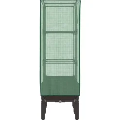 vidaXL Odlingslåda med växthusöverdrag rottinglook 80x40x140 cm