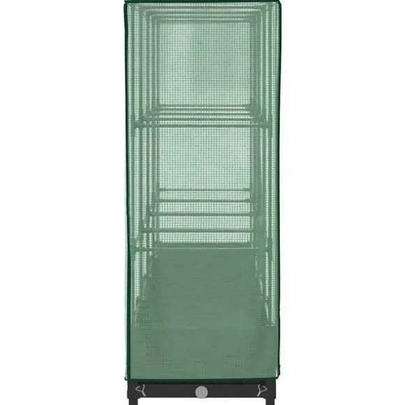 vidaXL Odlingslåda med växthusöverdrag rottinglook 160x40x123 cm