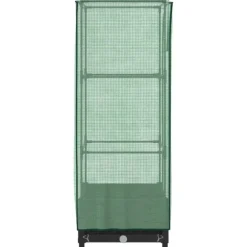 vidaXL Odlingslåda med växthusöverdrag rottinglook 40x40x123 cm