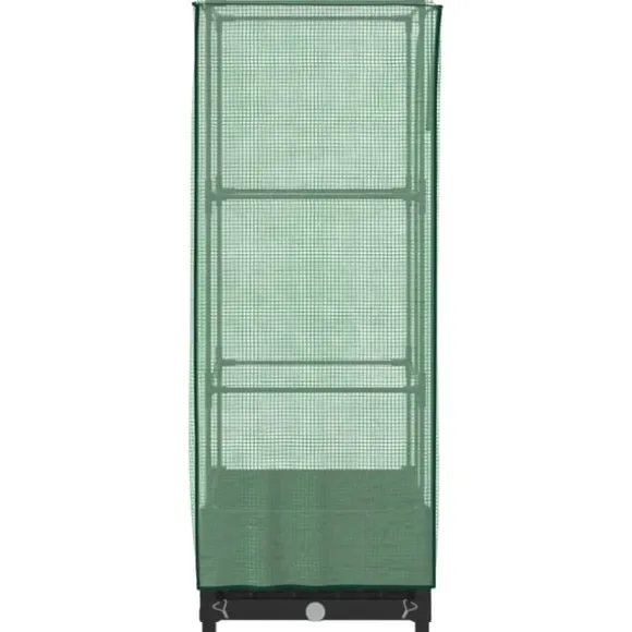 vidaXL Odlingslåda med växthusöverdrag rottinglook 40x40x123 cm