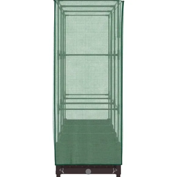 vidaXL Odlingslåda med växthusöverdrag rottinglook 120x40x123 cm