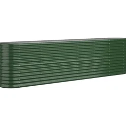 vidaXL Odlingslåda pulverlackerat stål 260x40x68 cm grön - Krukor & odlingslådor