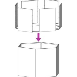 vidaXL Odlingslåda svart sexkantig 104x90x45 cm stål