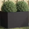 vidaXL Odlingslåda svart 62x47x46 cm kallvalsat stål - Krukor & odlingslådor