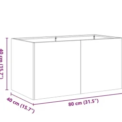 vidaXL Odlingslåda svart 80x40x40 cm kallvalsat stål