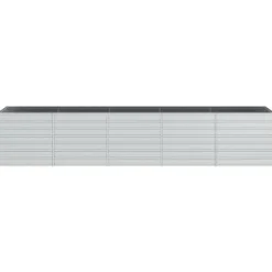 vidaXL Odlingslåda upphöjd galvaniserat stål 400x80x77 cm silver - Krukor & odlingslådor