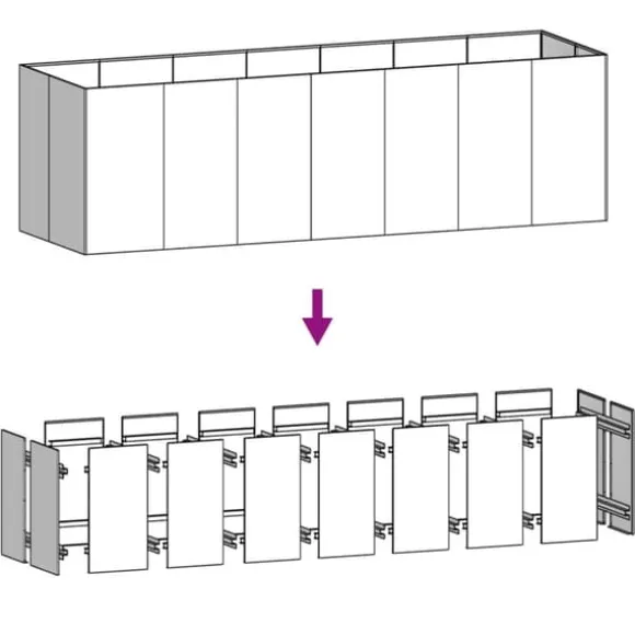 vidaXL Odlingslåda 280x80x80 cm rosttrögt stål - Krukor & odlingslådor