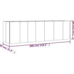 vidaXL Odlingslåda 280x80x80 cm rosttrögt stål - Krukor & odlingslådor