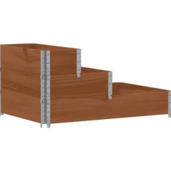 vidaXL Pallkrage 3 nivåer brun 120x80 cm massiv furu