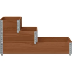 vidaXL Pallkrage 3 nivåer brun 120x80 cm massiv furu