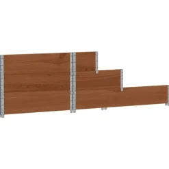 vidaXL Pallkrage 3 nivåer brun 120x80 cm massiv furu