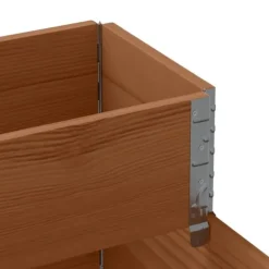 vidaXL Pallkrage 3 nivåer brun 120x80 cm massiv furu