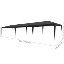 vidaXL Partytält PE 3x9 m antracit - Partytält & paviljoner
