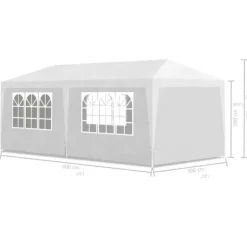 vidaXL Partytält 3x6 m vit - Partytält & paviljoner