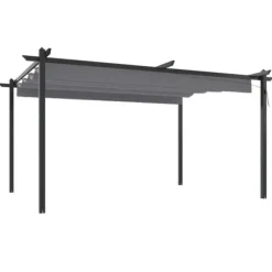 vidaXL Paviljong med infällbart tak 4x3 m antracit - Partytält & paviljoner