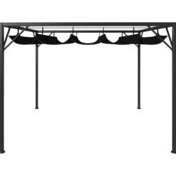 vidaXL Paviljong med infällbart tak 3x3 m antracit - Partytält & paviljoner