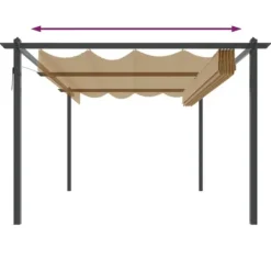 vidaXL Paviljong med infällbart tak 4x3 m taupe - Partytält & paviljoner