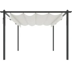 vidaXL Paviljong med infällbart tak 4x3 m gräddvit - Partytält & paviljoner